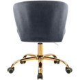 thumbnail image 3 of Meridian Furniture Finley Chaise de Bureau Pivotante Réglable en Velours Gris et Or, 3 of 6