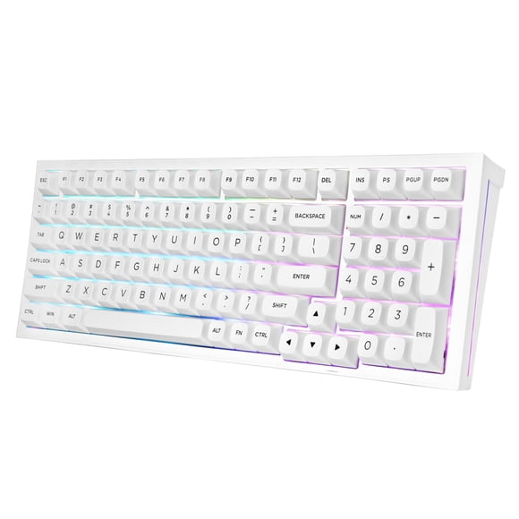 Redragon K723 Clavier de Jeu Mécanique Sans Fil Crémeux, Filaire Bluetooth/2.4G/USB-C, Rétroéclairé RVB, Échangeable à Chaud Prélubrifié Linéaire