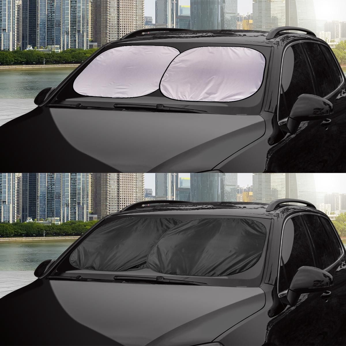 Auto Drive Universal Fit deux pièces pare-brise Twist Sun Shade, 28.5 "* 31.5"