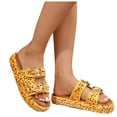 thumbnail image 1 of IUJSOY Womens Sandals Cork Footbed Slide Summer Beach Platform Sequin Adjustable Buckle Slippers, 1 of 9
