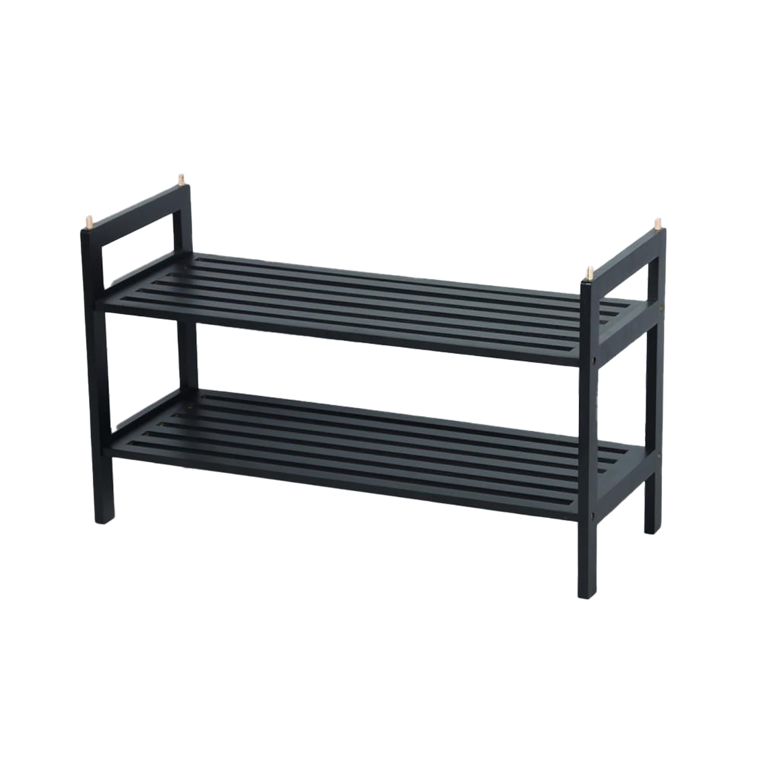 ITY International - 2 Tier MDF Shoe Rack, 27.5" x 10.62" x 15.75", Black