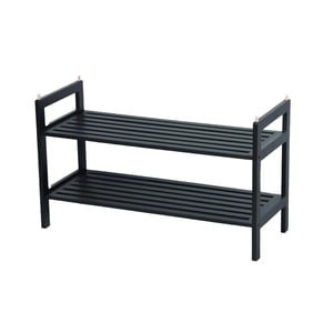 ITY International - 2 Niveau MDF Raquette de chaussures, 27.5" x 10.62" x 15.75", noir