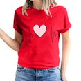 thumbnail image 2 of Pisexur Valentines Day T-shirt Top T-shirt à Manches Courtes Imprimé Amour de la Saint-Valentin pour Femmes Haut à Manches Courtes Col Rond Haut/chemise, 2 of 5