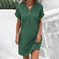 thumbnail image 2 of UPPADA Robe Midi d'Été pour Femme à Manches Courtes, à Volants, Imprimé Floral, Robe Soleil à Col en V Plongeant, Taille Haute, Courte et Fluide, Robe Maxi, Décontractée, Vacances, Robes d'Été, Robe Fleurie Verte, TG, 2 of 5