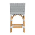 thumbnail image 4 of Butler Specialty Tabouret de Comptoir en Rotin Bas 24,5 Pouces - Gris/blanc, 4 of 8