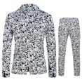 thumbnail image 4 of TIMIFIS Mens 2 Piece Print Suit Floral Partys Dress Jacket Slim 2 Button Blazer PantsFall s, 4 of 9