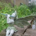 thumbnail image 4 of Décoration de Maison Fée Fleur Statue Flûte Vent Fée Jardin Jardin Artisanat en Résine Décoration, 4 of 5