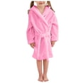 thumbnail image 3 of Splozh Girls Boys Robe Cotton Boys Girls Fashion Bathrobe Soft Robe Hooded Robe Cloth Cotton Bathrobe Pink,9-10 Years, 3 of 5