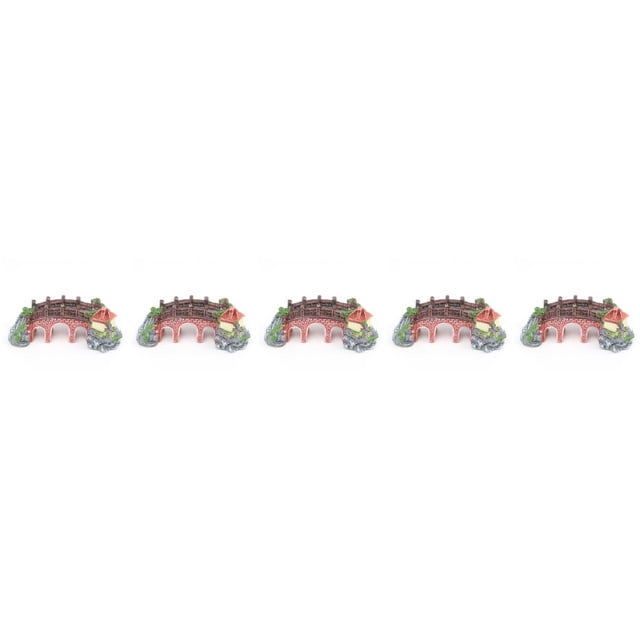 jesticaly Resin Castle Aquariums Decoration Simulation Turtle Climbing Three Eye Bridge 5Set
