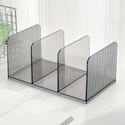 Kadlawus Acrylic Desktop Organizer, 3 Slot Clear File Rack, Space Saving Storage Stand for Office Desk, Teen Study Table, Books, Magazines, Documents
