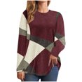 thumbnail image 2 of DPTALR T-Shirt/chemise à Manches Longues à Col Rond, Coupe Ample, Décontracté, Imprimé pour Femmes, 2 of 5