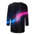 thumbnail image 3 of Birdeem T-Shirt Mode Femme Imprimé Ample Manches 3/4 Blouse Col Rond Hauts Décontractés, 3 of 5