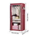 thumbnail image 3 of Feltree Easy Assembly Fabric Closet Organizer for Bedroom Storage, Multifunctional Wardrobe with Shelves and Drawers, Waterproof and Space Saving Design, 3 of 7