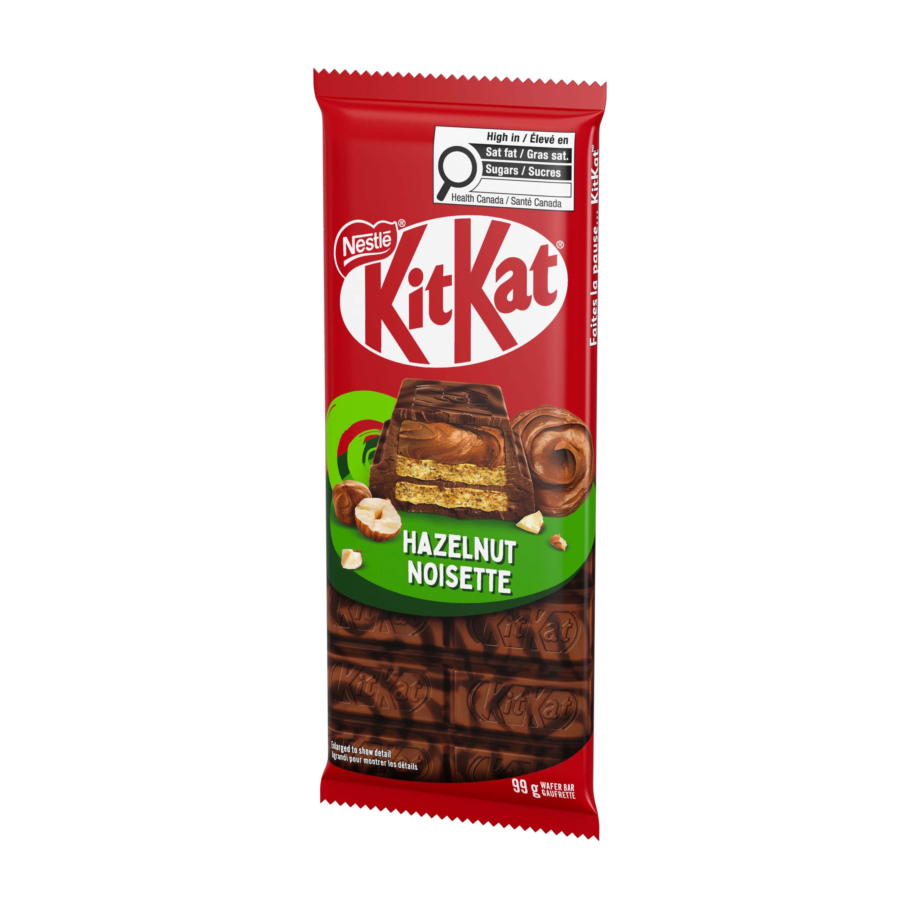 KITKAT Tablette Noisette, gaufrettes, garniture aux noisettes et enrobées d’une coquille de chocolat marbrée