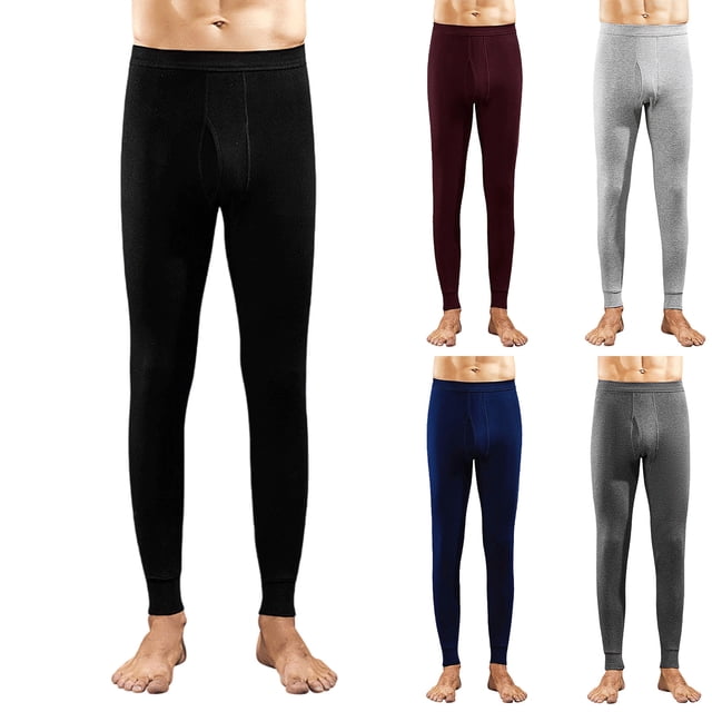 JGJNFE Thermal Underwear for Men,Thermal Pants Men,Men's Solid Color Thermal Underwear with Brushed Fleece Lining for Base Layer Warmth Winter Long Johns for All-Day Comfortable Under Your Clothes