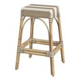 thumbnail image 1 of Butler Specialty Rattan Bar Stool Chair in Beige With Square Seat & Footrest, 1 of 6