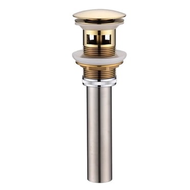 Pop-Up Bathroom Sink Drain with Overflow Brushed Gold
