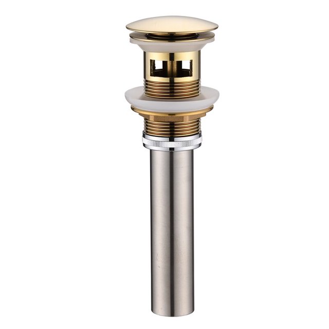 Pop-Up Bathroom Sink Drain with Overflow Brushed Gold