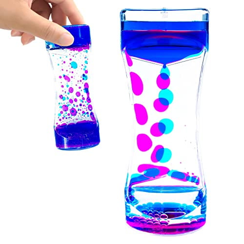OCTTN Minuterie à Bulles à Mouvement Liquide Jouets Sensoriels pour la Détente, 1 Paquet Minuterie à Mouvement d'Eau Jouet Anti-Stress Jouets contre l'Anxiété pour Tous les Âges, Jeu Sensoriel à Bulles à Mouvement d'Huile Goutte à Goutte pour Décoration de Bureau Maison Table
