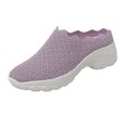 thumbnail image 1 of XIAQUJ Sport Mode Été à Semelle Compensée Espadrilles pour Femmes à Bout Rond en Maille Décontractées à Enfiler Chaussures pour Femmes Espadrilles pour Femmes Espadrilles Mode pour Femmes Violet 8(39), 1 of 6