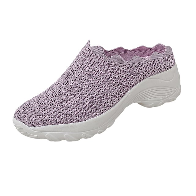 XIAQUJ Sport Mode Été à Semelle Compensée Espadrilles pour Femmes à Bout Rond en Maille Décontractées à Enfiler Chaussures pour Femmes Espadrilles pour Femmes Espadrilles Mode pour Femmes Violet 7(37)