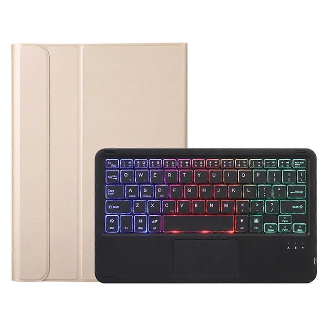 Étui en Cuir Clavier Rétroéclairé A08-AS avec Souris Tactile 200mAh Bluetooth 3.0 Clavier Sans Fil compatible Sam Haute Qualité Cadeau