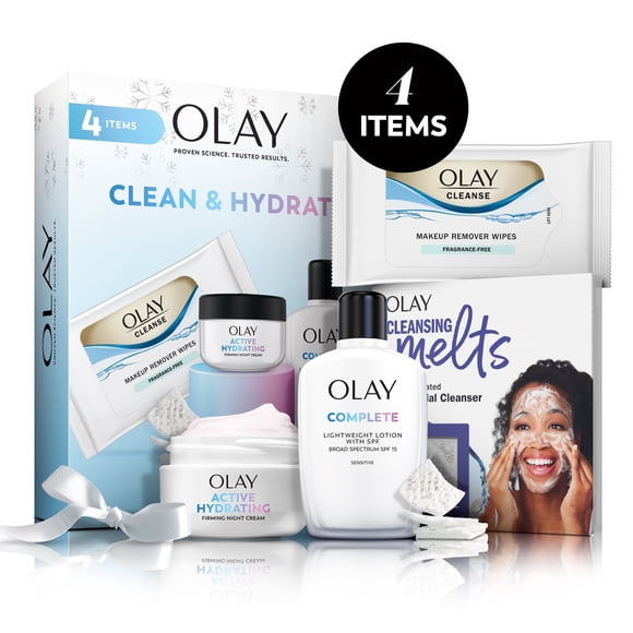 Ensemble-cadeau Olay Nettoie et hydrate, ensemble-cadeau des Fêtes de 4 produits