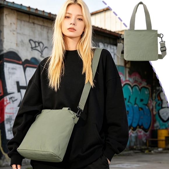 Women's Nylon Tote Bag Crossbody Shoulder Bag Lightweight Multi-Purpose Handbag for Work Travel Commute School | Water-Resistant Carryall Purse with Adjustable Strap Fits Tablet Notebook 12.2x9.44x3.