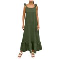 thumbnail image 3 of Sentmoon Robe de Plage Grande Taille Formelle Sans Manches à Col Rond Boho pour Femmes 2026 Été Couleur Unie Dos Ouvert Coupe Régulière Robe d'Invitée de Mariage Cocktail pour Usage Quotidien Décontracté Vert m, 3 of 8
