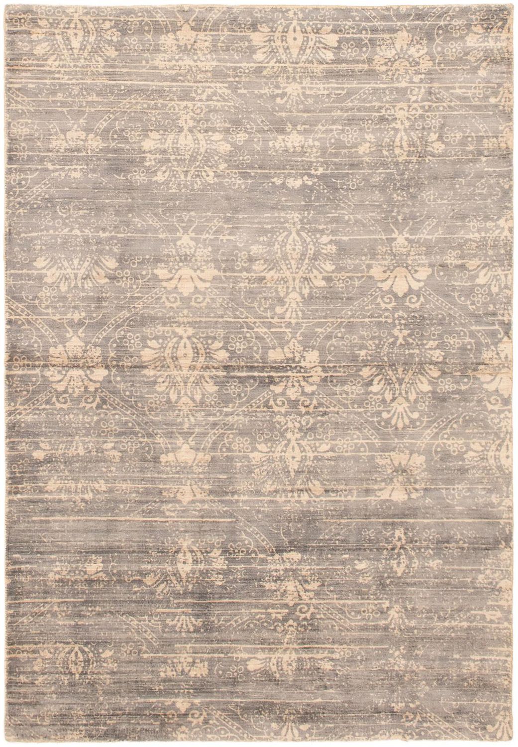 ECARPETGALLERY 5'0" x 7'4"  Transitional Galleria Hand-knotted Area Rug for Living Room, Dining Room and Bedroom in Grey
