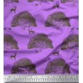 thumbnail image 1 of Soimoi Georgette Viscose Fabric Tree,Rabbit & Reindeer Animal Print Fabric by Yard 42 Inch Wide, 1 of 1