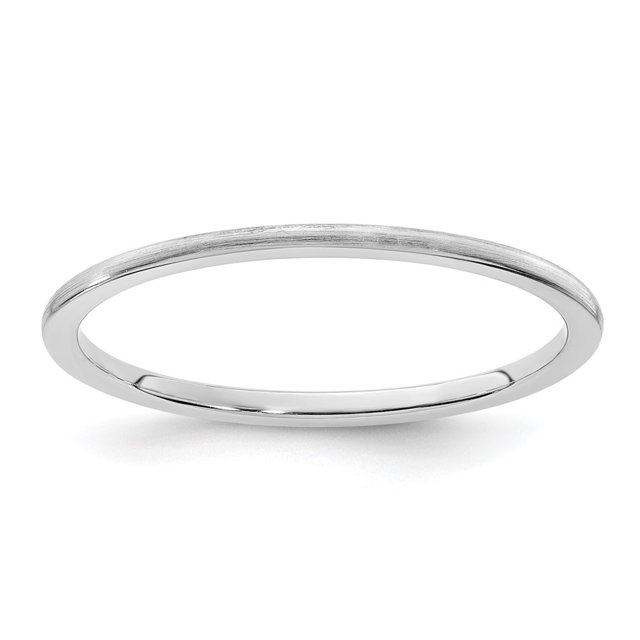 Diamond2Deal 14k White Gold 1.2mm Half Round Satin Women's Stackable Band Size 6