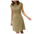 thumbnail image 2 of Jusqu'à 65 % de Rabais! Robes d'Été Mode pour Femmes 2024 Grande Taille Tempérament Couleur Unie Décontractée Cool Douce Robe Courte, 2 of 6