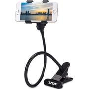 ORUYROP Cell Phone Stand, Aluminum Metal Universal Desktop Mobile Phone Holder for iPhone ipad Samsung and Any Smartphone in Office Bedroom Kitchen (Black，Iron)
