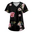 thumbnail image 2 of Birdeem Mode de la Saint-Patrick pour Femmes, Col en V, Décontracté, Manches Courtes, Imprimé, Poches, Hauts Blouse pour Dames, 2 of 6