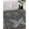 thumbnail image 3 of Ahgly Tapis Rond Lavable en Machine Intérieur Transitionnel Gris Platine, 4 Pieds Rond, 3 of 7