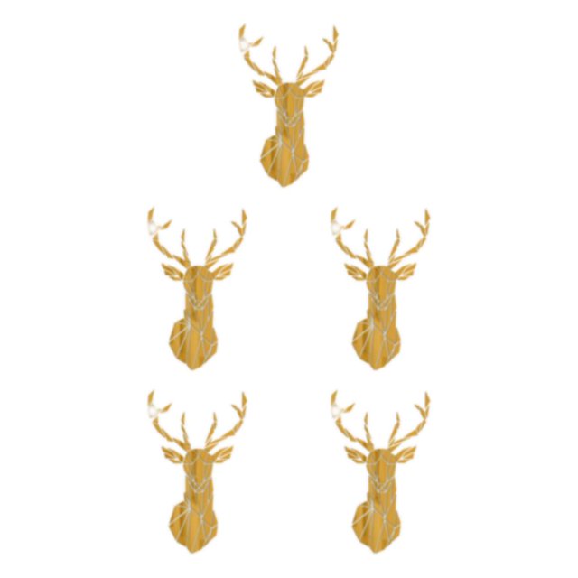 Decodeary Self Adhesive 3D Deer Head Mirror Wall Sticker For Easy Application gold L 5Set