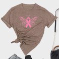 thumbnail image 1 of TIMIFIS Chandails de Sensibilisation au Cancer du Sein pour Femmes Été Ample Imprimé T-Shirt à Col Rond Manches Courtes Blouse Décontractée Automne/hiver, 1 of 5