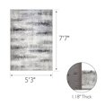 thumbnail image 2 of 594598 Zielle Soft Shag Painterly Modern Rug Gray Area Rug Rectangle 5'3" x 7'7", 2 of 9