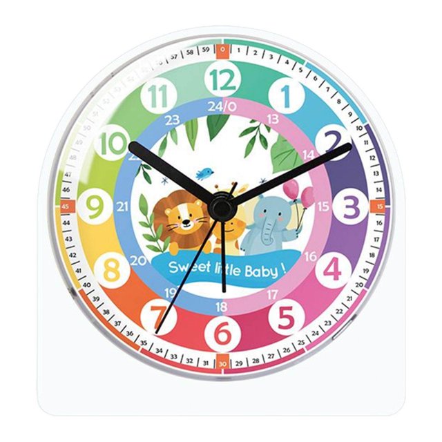Analog Alarm Clock for Kids Night Light Mute school Home Clock School Home Child Zoo