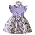 thumbnail image 1 of Splozh Robes de Princesse Robe en Tulle pour Tout-Petite Fille Été à Volants Sans Manches Robe Décontractée de Mode pour Bébé Fille Violet,12-18 Mois, 1 of 5