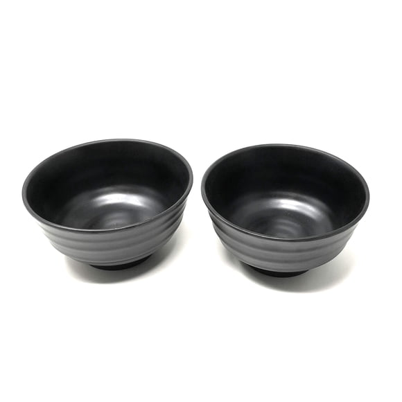 Asian Home 40 Ounce Large Melamine Japanese Ramen Noodle Soup Bowl Hard Plastic Dishware for Udon Soba Pho Asian Noodles - 7.09" x 3.94" (2 Bowls)