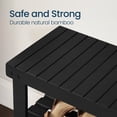 thumbnail image 2 of LEDREM 3-Tier Bamboo Shoe Rack Bench, Entryway Storage Organizer with 2 Shelves, Multi-Purpose Hallway Seat & Shelf, Holds 286lb, Easy Assembly, Ink Black, 2 of 6