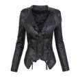 thumbnail image 1 of LOVZFMLL Jackets for Women's Leather Jacket With Zipper Stitching Jacket Jacket Short Leather Jacket, 1 of 7