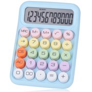 WHEANG Creative Colorful Candy Colored Electronic Calculator 12 Digit Large Lcd Display and Big Round Buttons Typewriter Mechanical Key Calculator for School Home One Size Blue