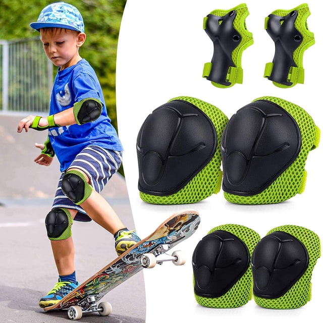 6 In 1 Protective Gear Knee Pads Set For Kids Knee And Elbow Pads, Czzoypi 6 In 1 Protective Gear