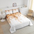 thumbnail image 4 of Erosebridal Eucalyptus Leaf Bedding Sets Queen with Comforter, Orange Duvet Insert, Spring Plant Decor, Lightweight 3-Piece, 4 of 8