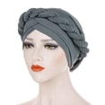 thumbnail image 1 of Fashion Pure Color Braid Muslim Women Turban Hat Chemo Cap Headwrap Headwear, 1 of 7