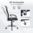 thumbnail image 4 of High Back Office Task Chair, Adjustable Height Ergonomic Breathable Mesh Computer Desk Chair with Fixed Armrests and Fabric Cushion Seat, 4 of 10