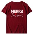 thumbnail image 1 of Blouse de Noël pour Femmes Hommes Col Rond Manches Courtes Imprimé Joyeux Noël Hauts de Famille T-Shirt Blouse Joyeux Noël de la Famille Hauts à Manches Courtes pour Femmes Hauts Manches 3/4, 1 of 2